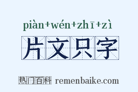 片文只字是什么意思的图片